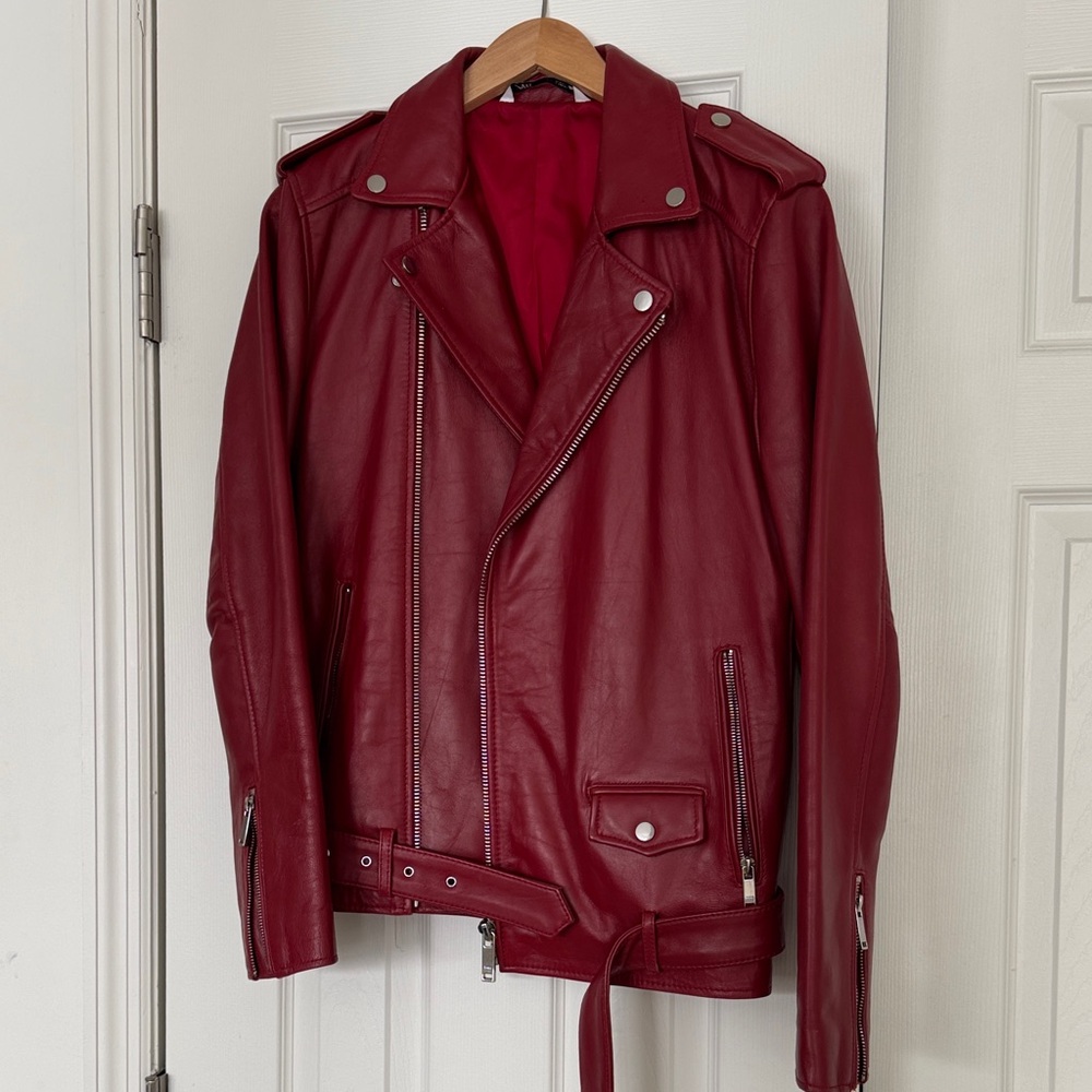 Zara Men's Moto Faux Leather Jacket -S - Picture 3 of 10